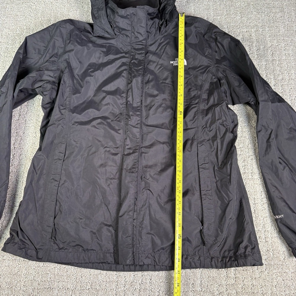 The North Face HyVent Windbreaker Jacket Womens XL Black Full Zip Hooded - Picture 6 of 9